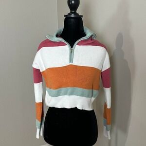 Altar'd State Striped Cropped Sweater‎